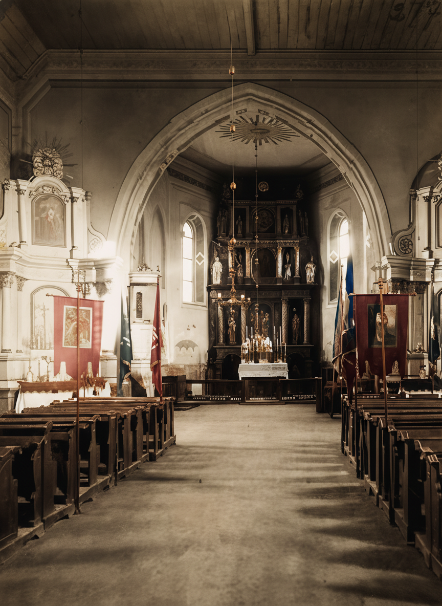 Archiwalne zdjęcie kościoła parafialnego w&nbsp;Nowym Mieście